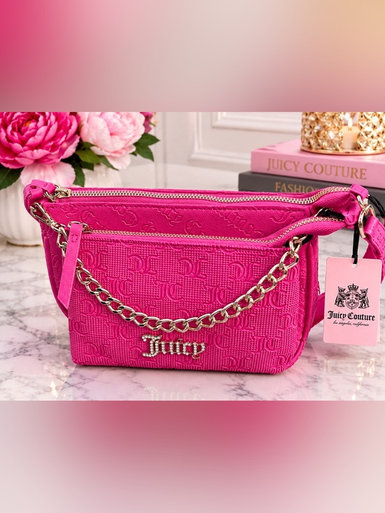 Juicy Couture Handbags - Juicy Couture Double Trouble Crossbody Bag in Pink NWT